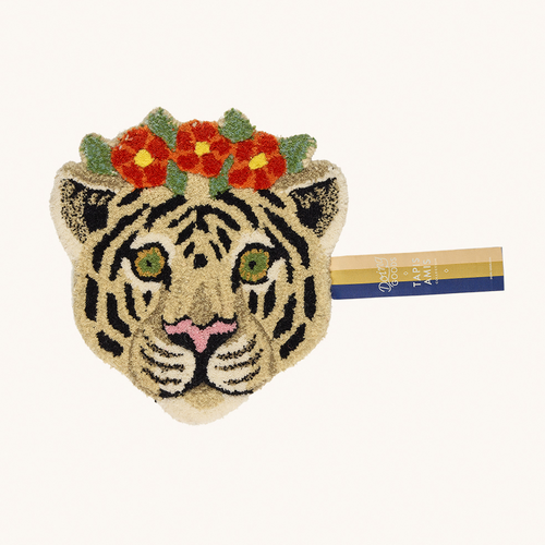 Doing Goods Rug Head - Floral White Tiger