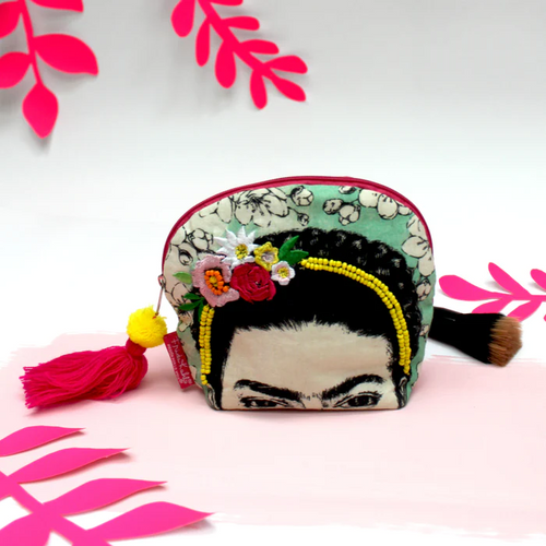Disaster Designs Cosmetic Bag - Frida Kahlo Embroidered Make Up Bag