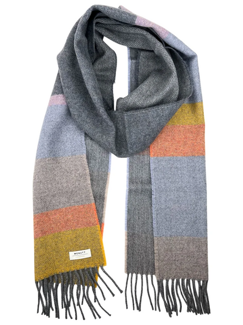 McNutt of Donegal Scarf Lambswool - Grey Citrus