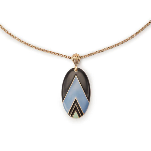 Lovett Necklace - Oval Vintage Deco Artwork