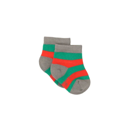 Polly & Andy Bamboo Childrens Socks - Green and Red