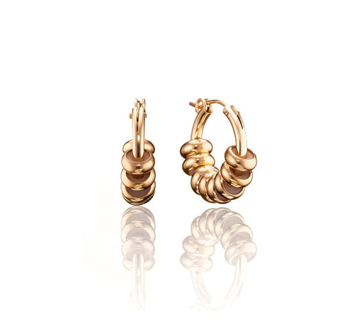 Scribble & Stone Earrings - 14kt GoldFill Chunky Midi Hoops