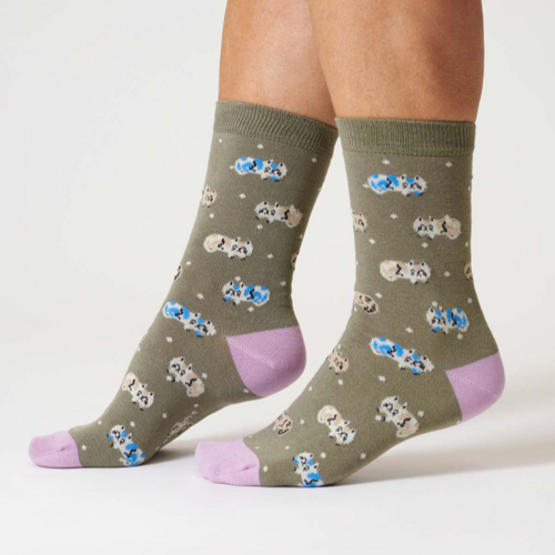 Thought Ladies Socks - Sleepy Cat Bamboo Socks