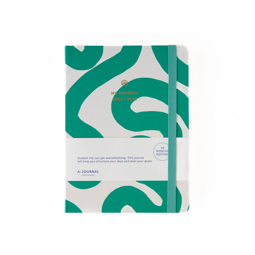 A-Journal 2025/2026 Academic Diary 18 month - Flow Emerald Green