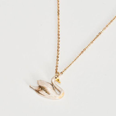 Fable Jewellery - Enamel Swan Short Necklace