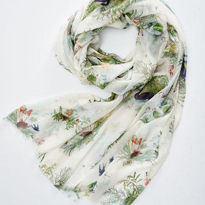 Fable Scarf - Lightweight Whispering Willows Ivory
