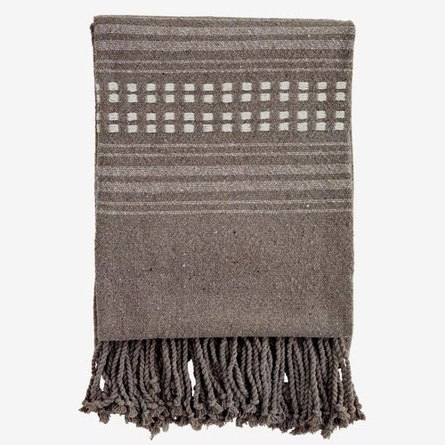 Madam Stoltz Throw - Recycled Cotton in Taupe