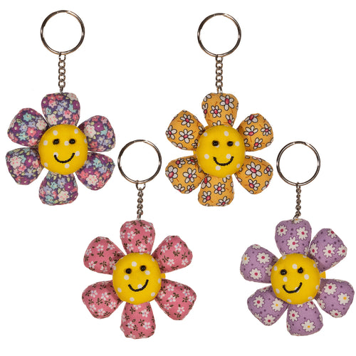 Sass & Belle Fabric Happy Flower Keyrings