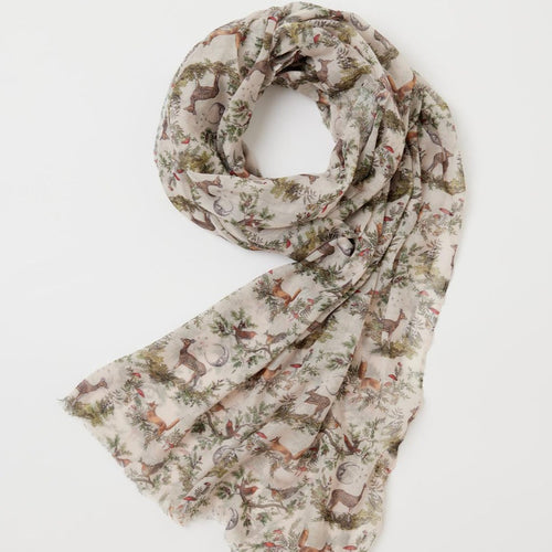 Fable Scarf - Lightweight A Night's Tale Woodland Crystal Grey