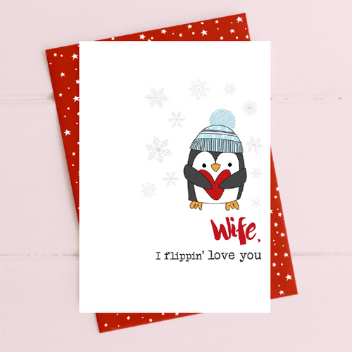 Dandelion Card Christmas - Wife, I flippin’ love you