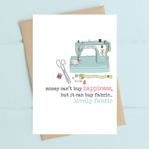 Dandelion Card - Sewing machine – money can buy fabric