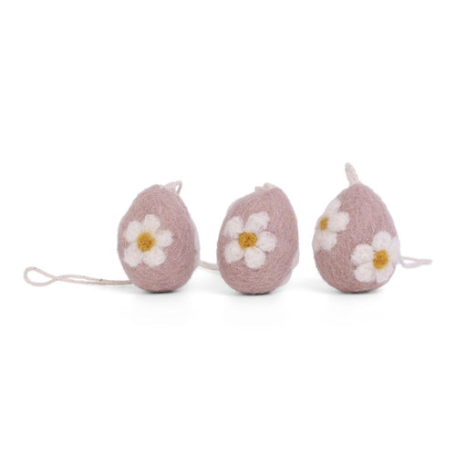 Gry & Sif Easter - Felt Eggs Flowers - Rose Set of 3