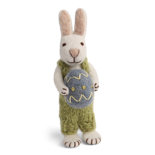 Gry & Sif Easter - Felt Bunny with Pants and Blue Egg