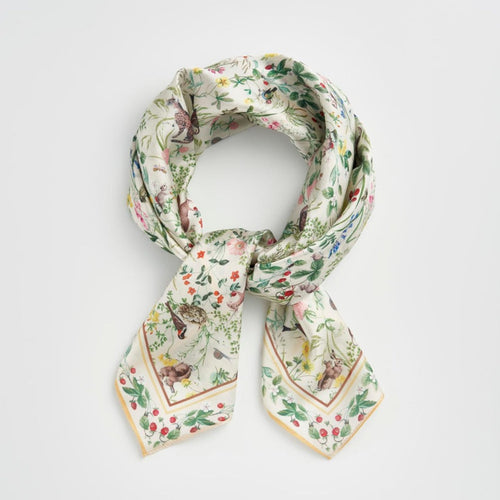 Fable Scarf - Lightweight Meadow Creature Marshmellow Yellow Square
