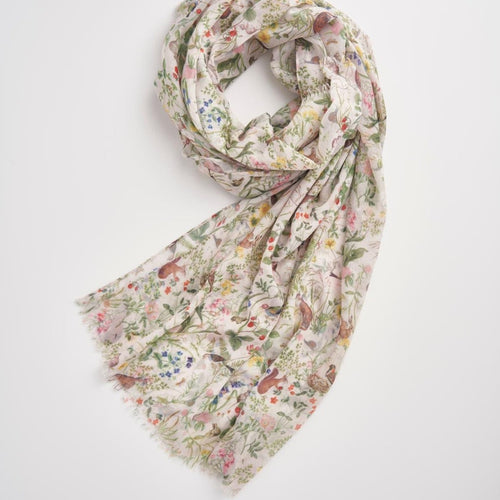 Fable Scarf - Lightweight Meadow Creatures Marshmellow Yellow