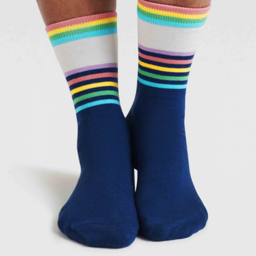 Thought Ladies Socks - Cotton Clara Rainbow Stripe