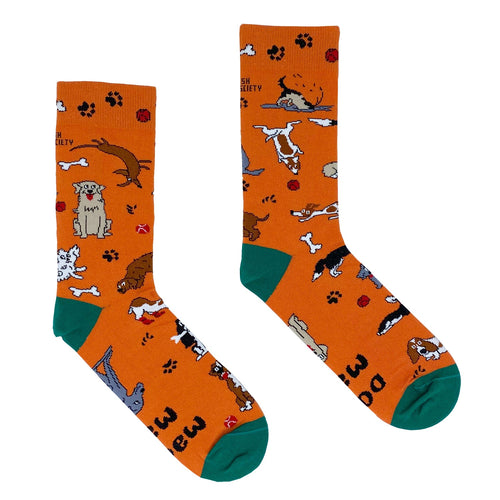 Irish Socksciety Socks - Dog Mad / Madra Mad Orange