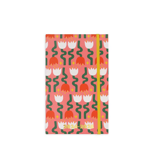 Bando Diary 2024-25 - Classic 17-Month Academic Planner - Mid Century Tulips