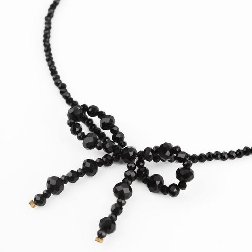 My Doris Necklace - Beaded Black Bow