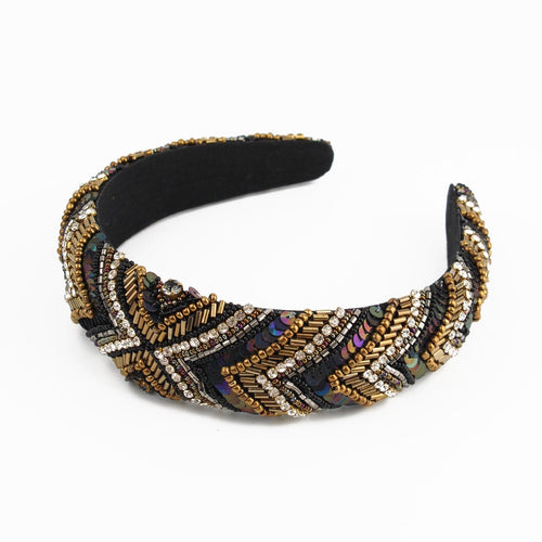 My Doris Headband - Sequin Black, Gold and Silver