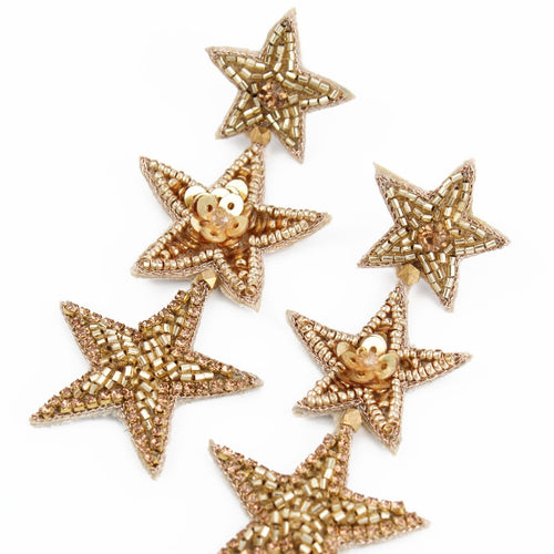 My Doris Earrings - Star Triple Gold