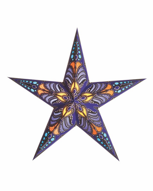 Van Verre - Handprinted Paper Star Light - Ramadasa Blue