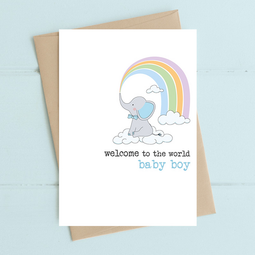 Dandelion Card - Welcome to the World Baby Boy