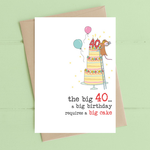 Dandelion Card - 40, Big Birthday Big Cake