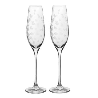 Rader Glasses - Set of 2 Champagne Flutes with Hearts