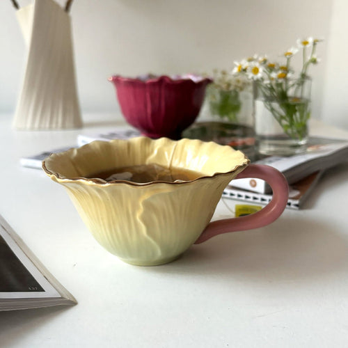 Disaster Designs Ceramics - Posy Yellow Tea Cup