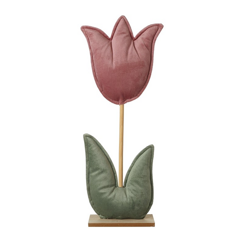 Heaven Sends - Pink Fabric Tulip with Wooden Stem