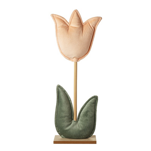 Heaven Sends - Light Pink Fabric Tulip with Wooden Stem