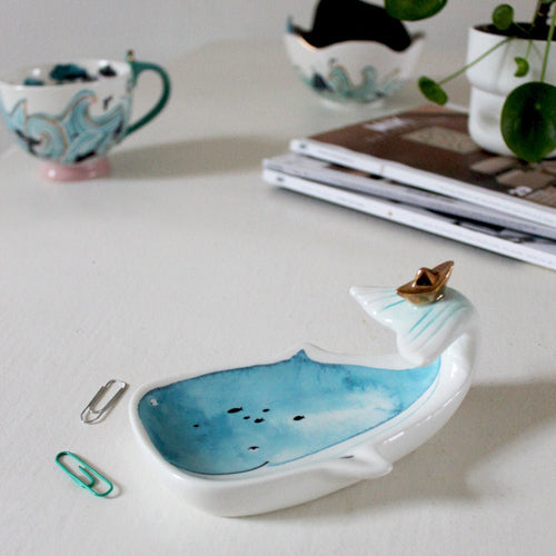 Disaster Designs Ceramics - By The Sea Whale Dish