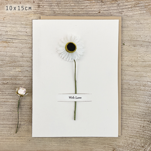 East of India Card - Dried Flower With Love