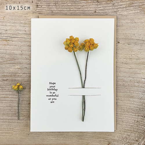 East of India Card - Dried Flower Birthday