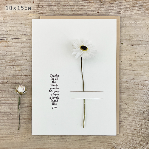 East of India Card - Dried Flower Thanks