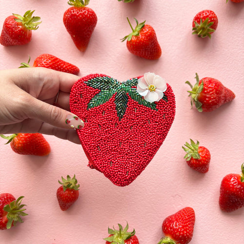 Disaster Designs Purse - Beaded Fruity Strawberry