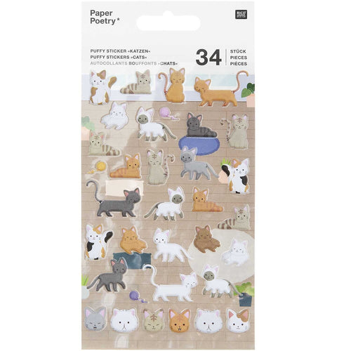 Paper Poetry Stickers - 3D Cats