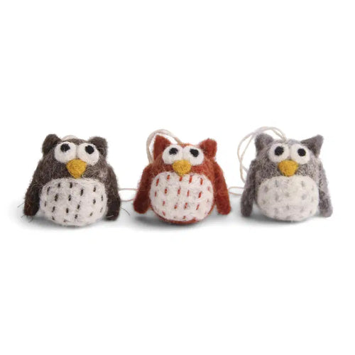 Gry & Sif Decoration - Felt Owls - Set of 3