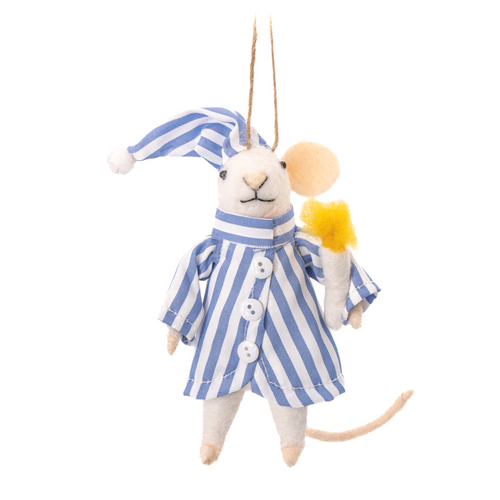 Sass & Belle Christmas Bauble - Felt Bedtime Mouse