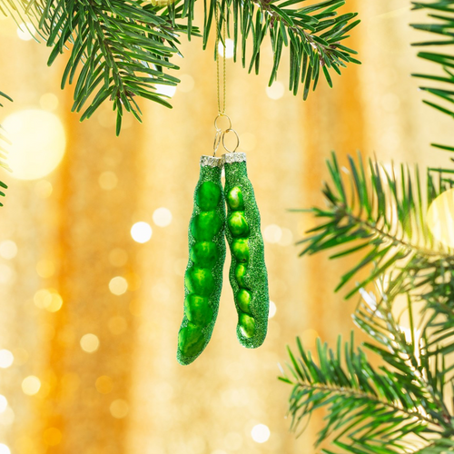 Sass & Belle Christmas Bauble - Glass Peas in a Pod