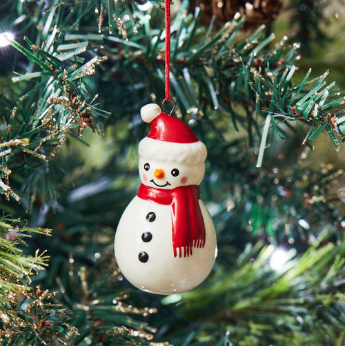 Sass & Belle Christmas Bauble - Ceramic Snowman