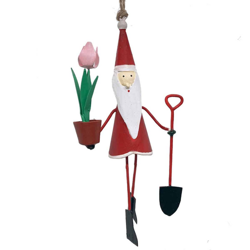 G-Bork Handmade Tin Gardening Santa