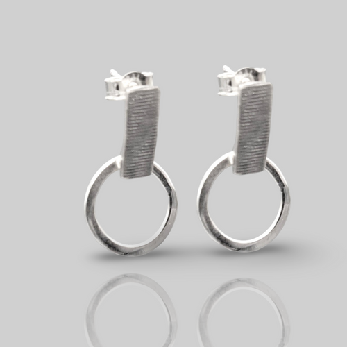 Lynsey de Burca Earrings - Unhewn Silver Small Hoops