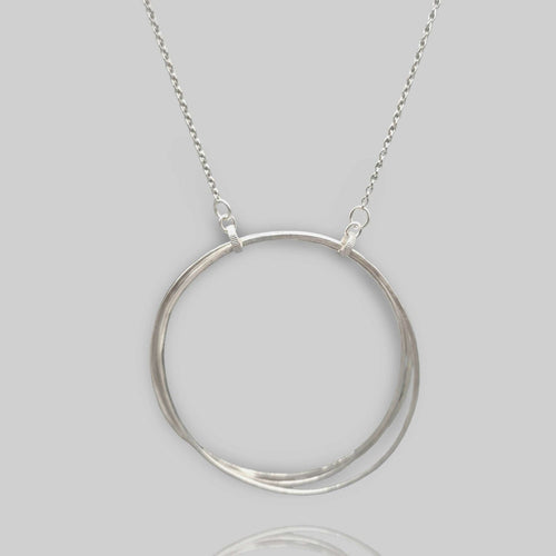 Lynsey de Burca Necklace - Unhewn Silver Large Triple Circle