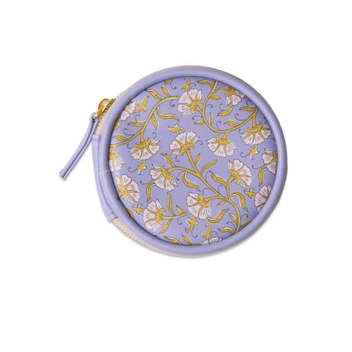 DesignWorks Pill Case - Vegan Leather Purple Vintage Floral