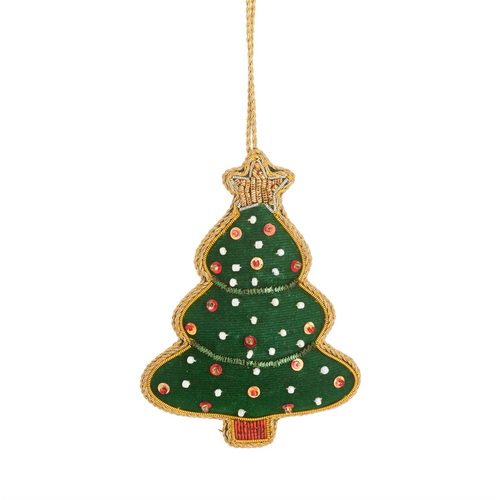 Sass & Belle Christmas Bauble - Zari Embroidered Christmas TreeDecoration