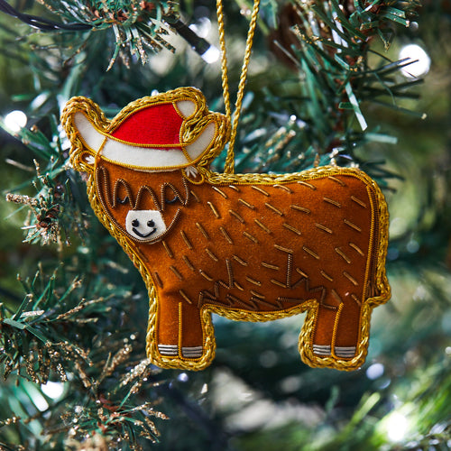 Sass & Belle Christmas Bauble - Zari Highland Cow