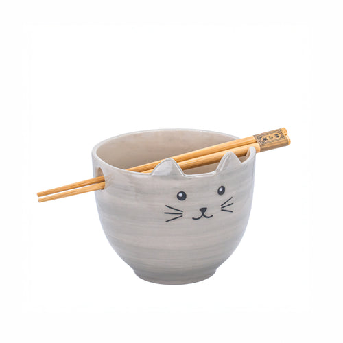 Sass & Belle Kitchen - Cat Noodle Bowl and Chopsticks