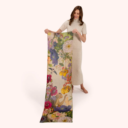 Powder Scarf - Autumn Posy Wool Wrap Scarf